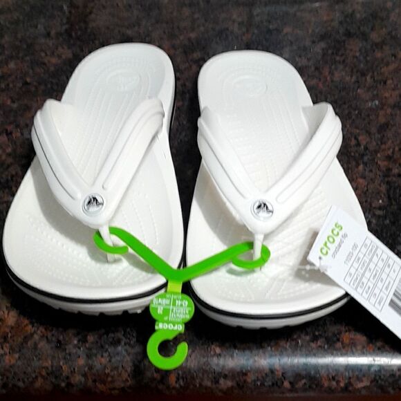Unisex Crocs,"Crocband Flip"...New....Size M/10,  W/12...White - Picture 1 of 6